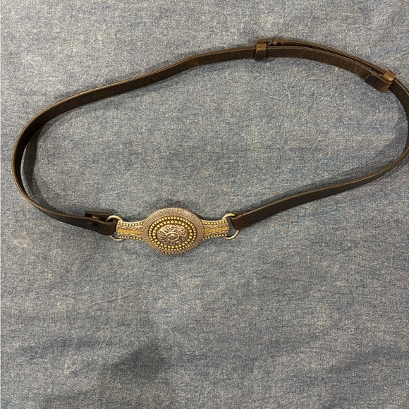 Chico's Accessories - Chico’s leather belt black with metal decorative buckle sz M L